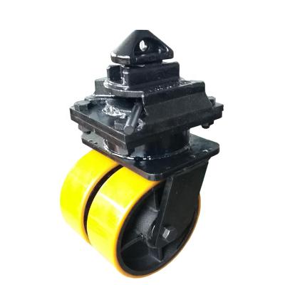 China Dumb/Wear Resistant Caster Manufacturer Customized Container Caster 10 Tons Large Load Capacity Super Heavy Duty Double Wheel Caster for sale