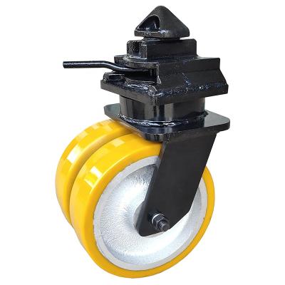 China Mute / 6 8 10 12 Inch ISO 20ft Container Casters Wheels Wear Resistant Shipping Container Caster Wheels With Double Wheel for sale