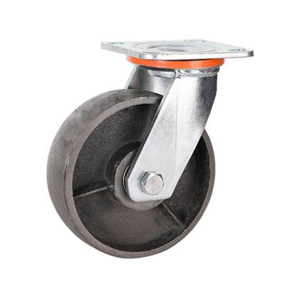 China High Load Capacity 400kg Per Wheel Vintage Cast Iron Caster 150mm Casters 6 Inch Wheel Swivel Food Cart Caster Cart Wheel for sale