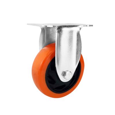 China High Load Capacity Fixed Straight Caster PVC PU Wheel Rubber Casters 3/4/5 Inch Medium Duty Industrial Caster For Sale for sale