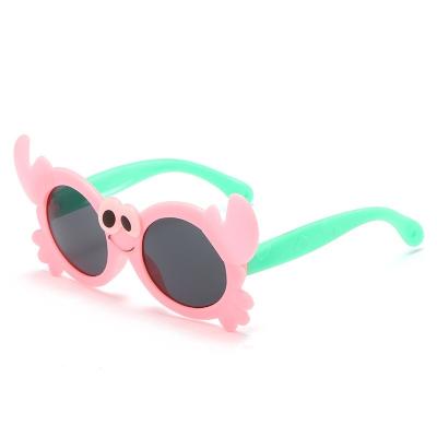 China Fashion Sunglasses Cartoon Crab Shaped UV400 Glass Baby Sunglasses Boys Kids Sunglasses Lovely Colorful Kids Sunglasses 2021 for sale