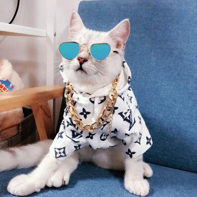 China Fashion Pet Stocked UV400 Polarized Lenses Reflect Classic Retro Metal Cat Sunglasses Cute Dog Sunglasses 2022 for sale