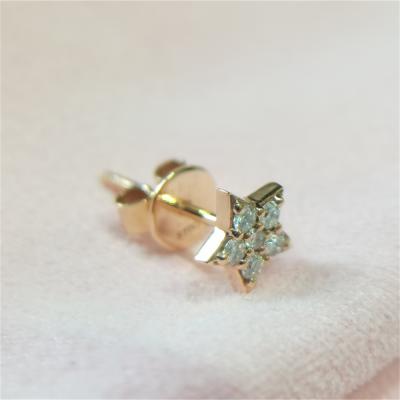 China FASHIONABLE 18k Lab Grown Pure HPHT Five-Pointed Star Gold Diamond Stud Earrings for sale