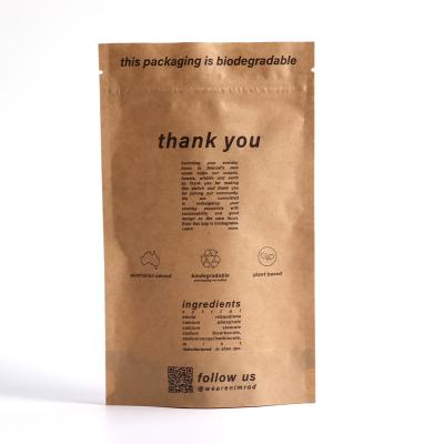 China Biodegradable Barrier Kraft Food Packaging Bags Stand Up Pouch Bag For Food With Logo Plastic Bags for sale