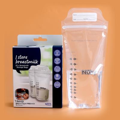 China Presterilized Breastmilk Storage Bags 200ml Double Ziplock Custom Made BPA Free 50 Pcs Breastfeeding Milk Bag for sale