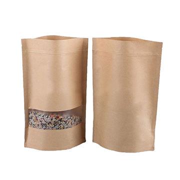 China The biodegradable RSH China supplier of manufactured paper bags resealable customized needs support Kraft clear window for sale