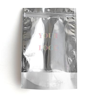 China Custom Plastic Logo Clear Glossy Zipper Bag Barrier Underwear Zipper Lock Bikini Swimming Clothes Packing Bag for sale