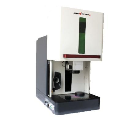 China Laser Marking 20w 30w 50w CE Enclosed Fiber Laser Marking Machine For Metal Gold Silver Engraving for sale