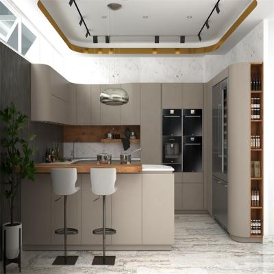 China Modern Design YALIG Matte Colored Wooden Kitchen Cabinets with Drawers in White and Black for sale