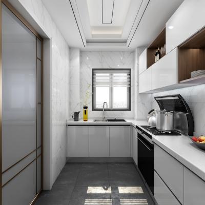 Cina Arredamento di cucina grigio laminato Interni Colorato di rivestimento personalizzato per il rinnovamento di appartamenti in vendita