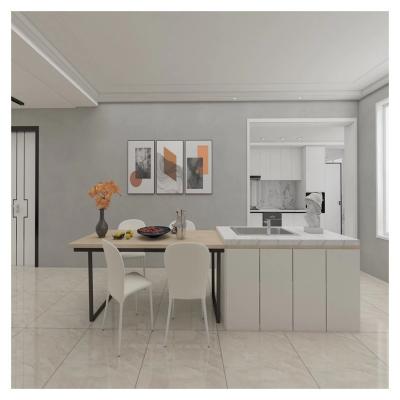 Cina Set di armadietti da cucina in PVC in colore bianco su misura per il design moderno sul mercato in vendita