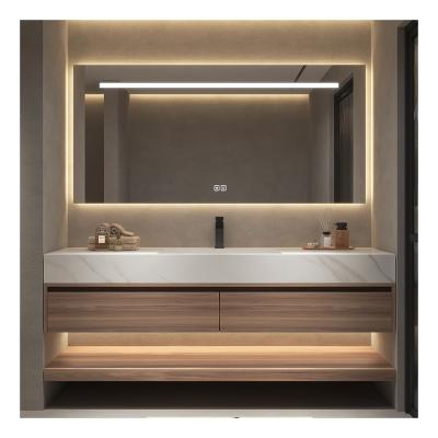 China Modern Style Customized Width Bathroom Furniture Wall Mounted Dresser Integrated Cabinet for sale