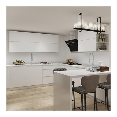 China Armarios de cocina blancos en forma de L contemporáneos de ODM / OEM con tipo de gabinete modular en venta