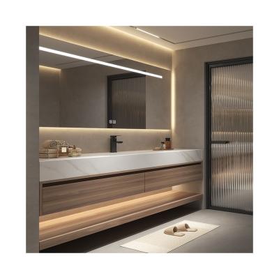 China Handles Modern Style Hotel Bathroom Furniture Customized Size Vanity Cabinet with Sink for sale