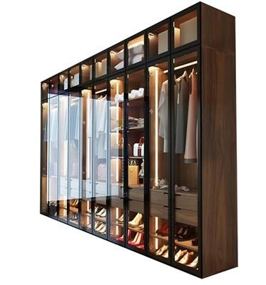 China Black Wood Closet Bedroom Smart Wardrobe Cabinet Italy Style for Your Elegant Bedroom for sale