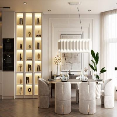 China 18mm Particle Board Glass Dining Room Cabinet with Modern Design and PANEL Wood Style for sale