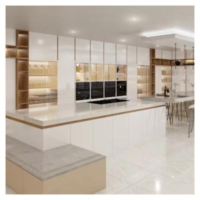 China Minimalist Design Modern Kitchen Cabinet Accessories Veneer and Lacquer Finished Doors for sale