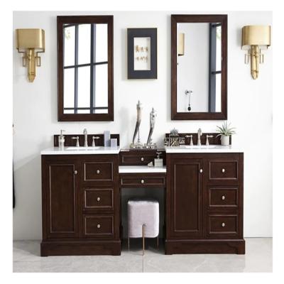 China Dark Walnut Waterproof Lacquer Bathroom Vanity in Traditional Design 38-46 in Width for sale