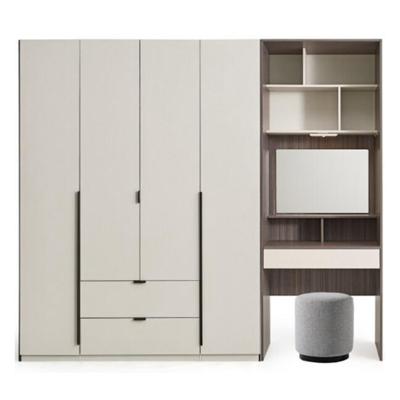 Chine Chambre de couchage principale Armoire en bois massif blanc avec table à langer en finition laquée à vendre