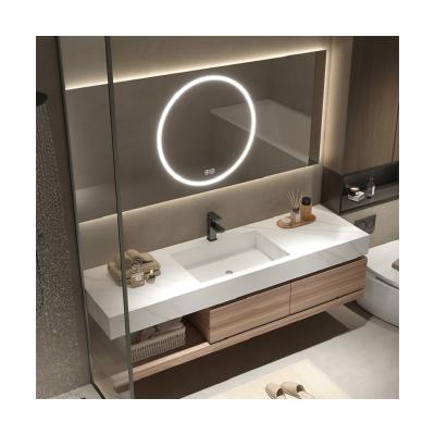 China Modern Style Wall Hung Double Sink Cabinet Basin Bathroom Vanities for Customized Made for sale