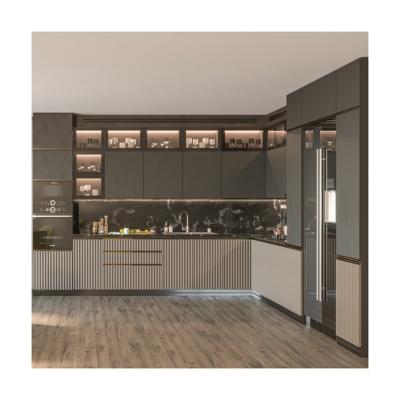 China YALIG Melamine Designs Standard Overlay Armoire De Cuisine for Sophisticated Kitchens for sale