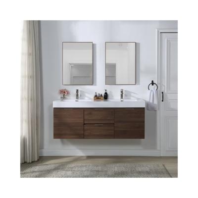 Chine Armoire de salle de bain flottante à miroir LED rectangulaire avec combo de vanité de taille personnalisée à vendre