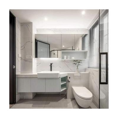 Cina Armadio da bagno in legno montato a parete Slab Basin e LED Light Mirror 38-46 pollici Larghezza in vendita