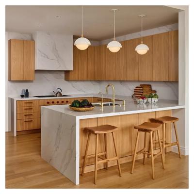 China Muebles de cocina de madera sólida de estilo moderno para apartamentos en venta