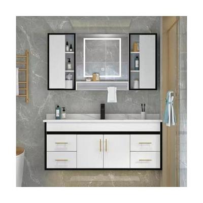 China 18 Inch Floor Mounted Small Bathroom Vanity with Silver Mirror and Customized Color for sale