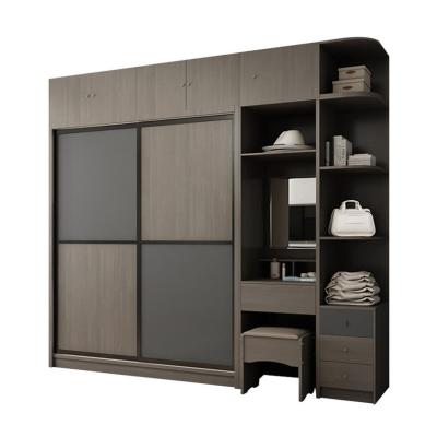 China Modern Style Custom Made Bedroom Storage Clothes Wardrobe with Wood Panel Design for sale