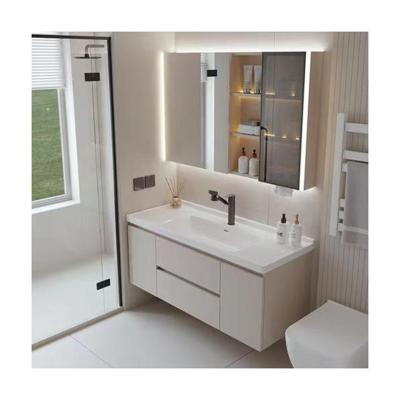 China White Bathroom Cabinets Handle-Free Design for Vanity Top and Living Room Furniture Combo for sale