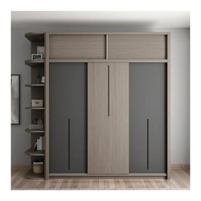 China Wood Style PANEL MDF Cupboards With Sliding Door for Newest Design Built-in Wardrobes for sale