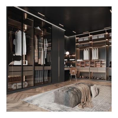 China Modern Style Wooden Bedroom Combination Walk-in Closet for Home Villa Hotel Apartment for sale