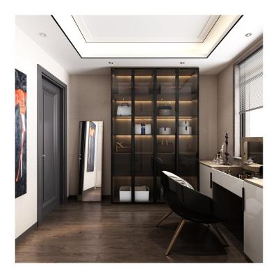 China Combination Glass Door Wooden Wardrobes for Modern Hotel Apartment in Contemporary Style for sale