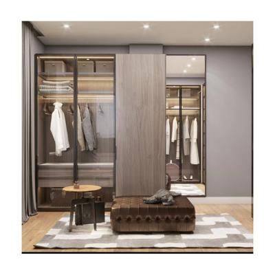 China 2024 Contemporary Aluminium Wooden Bedroom Furniture Set for Custom Armoire Closet for sale