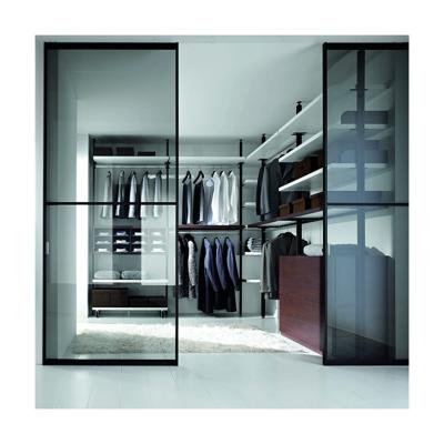 China Contemporary Luxury Glass Closet Wardrobe Design for Home Villa Hotel and Apartment for sale