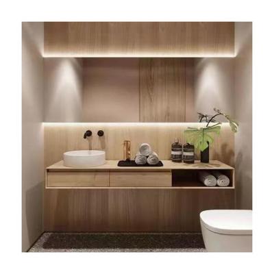 China Melamine Vanity Handle-Free Design for Modern Apartment in Pure Color for sale