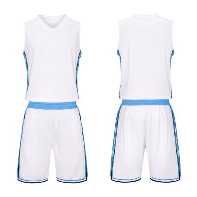 China Antibacterial Basketball Clothing Breathable Training Basketball Vest White Basketball Jersey Custom Made for sale