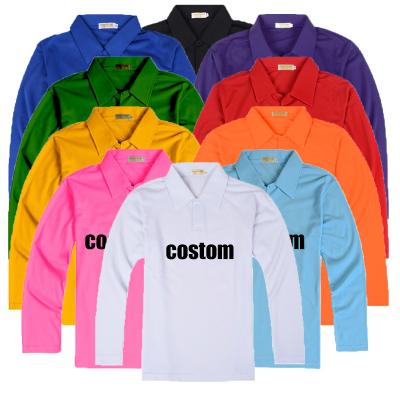 China Custom Made High Quality Men's Long Sleeve Golf Polo T-Shirt Shirts Plain Sleeve T Shirts QUICK DRY for sale