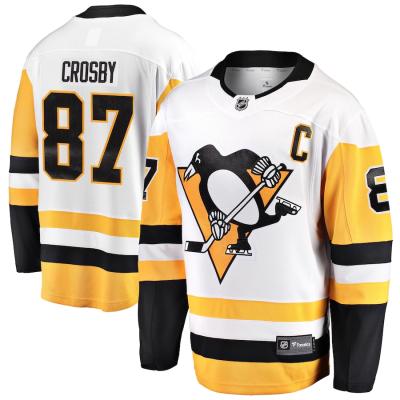 China Shirts & Sidney Crosby Fanatics Branded White Pittsburgh Penguins Men's Pittsburgh Penguins Captain Away Premier Breakaway Player Ice HockeyJersey for sale