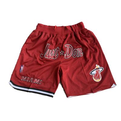 China Don Pockets Basketball Shorts Breathable Embroidered Mesh Basketball Uniform Quick Dry Men's Breathable Fair Wear for sale