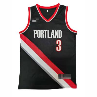 China Breathable Embroidered Mesh Basketball Jersey Portland Mccollum #3 Lillard #0 Anthony #00 Basketball Uniform Fit Sports Wear for sale