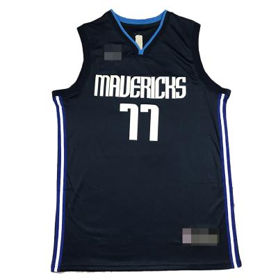 China #77 Doncic #6 Porzingis Dallas Maverick Jersey Best Quality Embroidered Breathable Basketball Uniform Retro Basketball Wear for sale