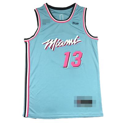 China Miami Mesh Basketball Wear #13 Adebayo Butler #22 Wade#3 Breathable Basketball Uniform Quick Dry Embroidered Tank Top for sale