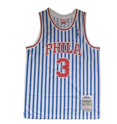 China Breathable All Basketball Uniform #3 Iverson #12 Harris Classical Basketball Wear Team Basketball Jersey Embroidered Mesh for sale