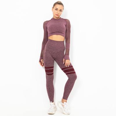 China European and American style seamless yoga set fitness to use high quality yoga seamless leggings shape slim sports sets for sale