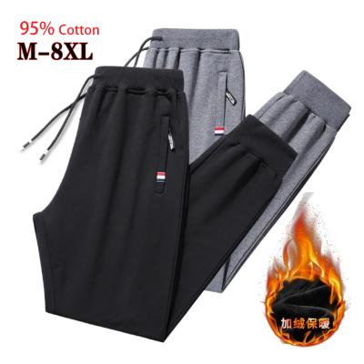 China QUICK DRY Winter Thick Warm Men's Pants And Trousers High Waist Solid Color Leisure Joggers Sweatpants Pantalones Cargo Pants for sale