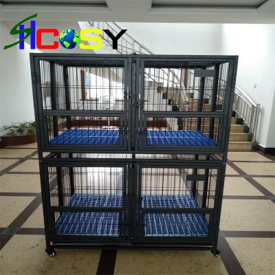 China Breathable black iron cage-TL3 kennel for big dog large iron fence 108*74*136 cm for sale