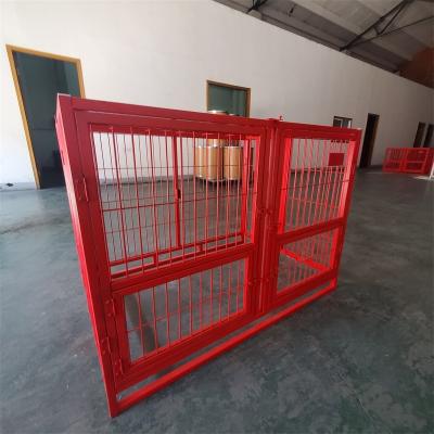 China Sustainable Red Colored Collapsible Iron Dog Cage03-L 43*30*31 Inch for sale