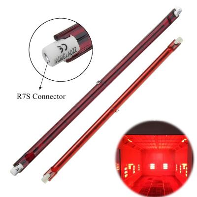 China Red Infrared Quartz Tube 1300W Halogen Quartz R7S Heater Bar Tube Pipe Heat Lamp for sale